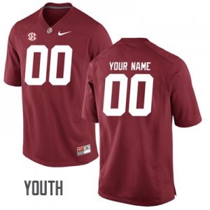 NCAA Youth Alabama Crimson Tide #00 Custom Stitched College Embroidered Nike Authentic Crimson Football Jersey GS17W16NM